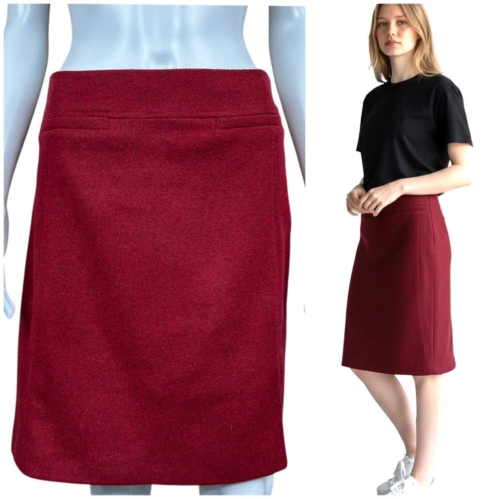 Max Mara Virgin Wool A-Line Skirt Size 2 Preppy Quiet Luxury Christmas Italy